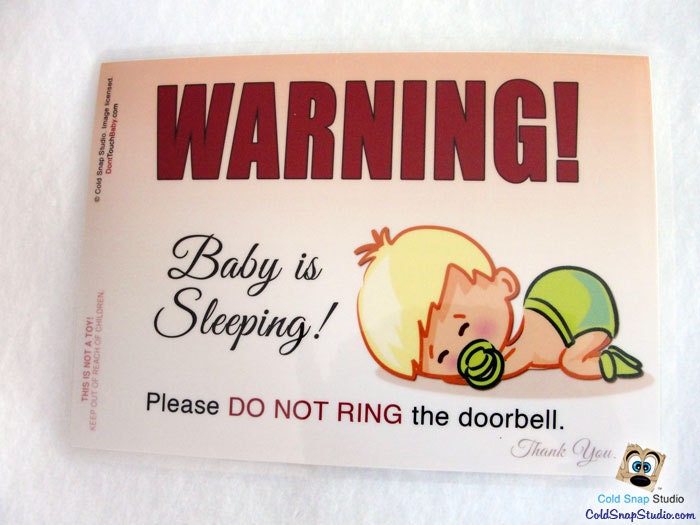 Do Not Ring the Door Bell Notice Sign for Babies and Toddlers
