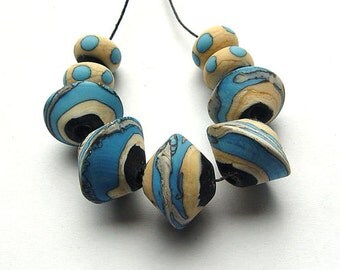 artisan lampwork, handmade - Sturmclouds - by Calisto MTO