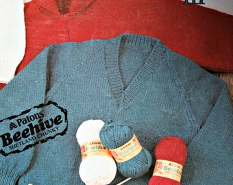 Sweater Knitting Patterns Back to Basics III Patons 563 Men Women Children Cardigan Jacket Vintage Paper Original NOT a PDF