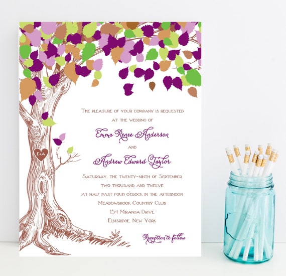 Nature, tree wedding invitation