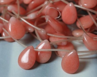Candy jade puff teardrop 18x12mm, 2 pcs (item ID CJFTO18x13)