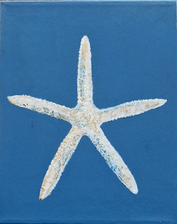 Items similar to Skinny Starfish Painting, Marine Life, Beachy Wall Art ...