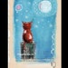 Cat Illustration, Cat, moon, Original, Children's art, Whimsical drawing, original drawing