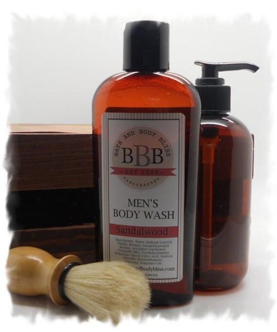 Mens SANDALWOOD Body Wash Shower Gel Bath Fragranced Rustic