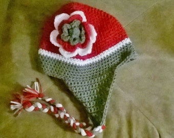 Women's Ear Flap Hat with Braids Team Colors