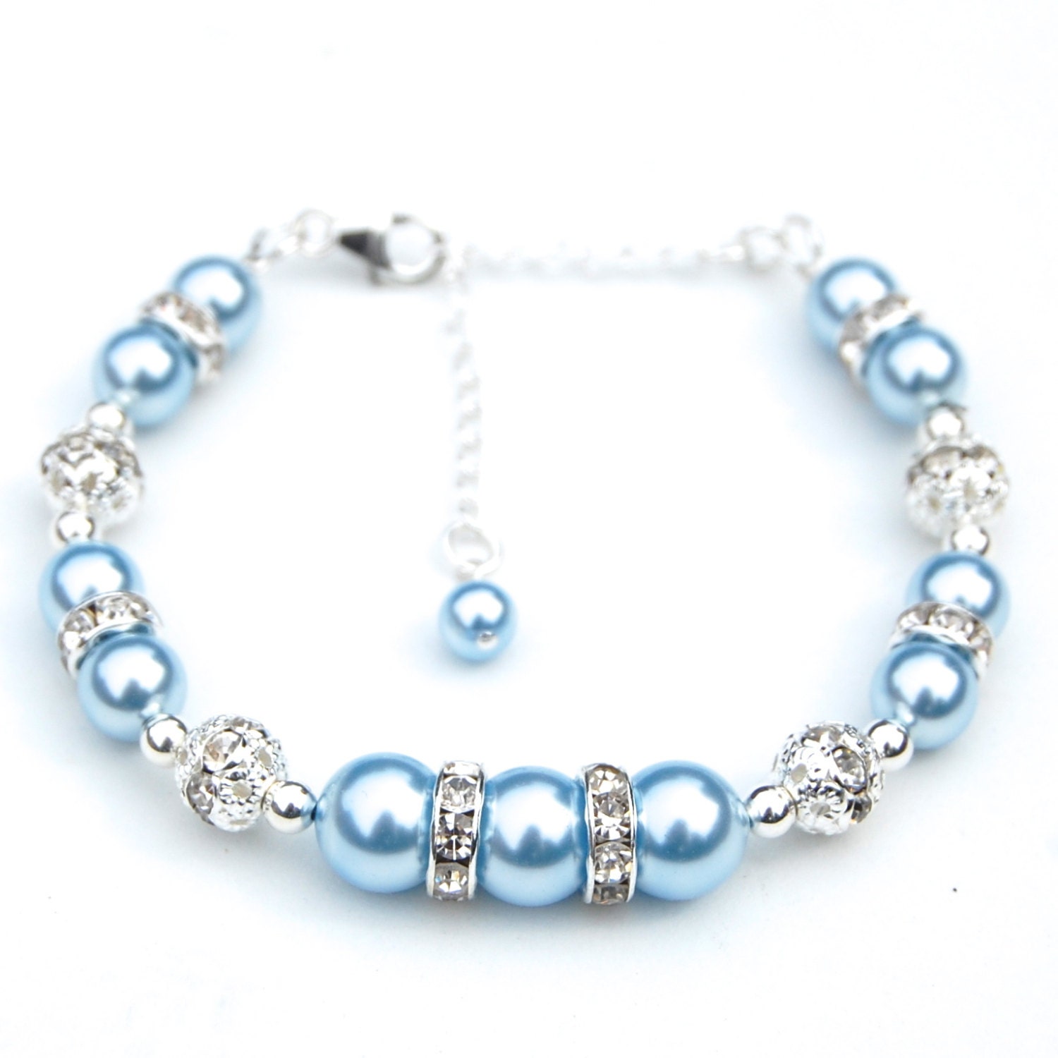 Light Blue Bridesmaid Jewelry Pale Blue Bracelet Baby Blue