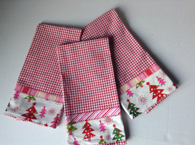 Set of 3/Holiday Christmas Kitchen Towel Handmade