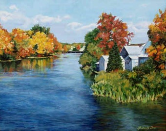 Winnipesauki River 16x20 inch original painting by Kimberly Dow