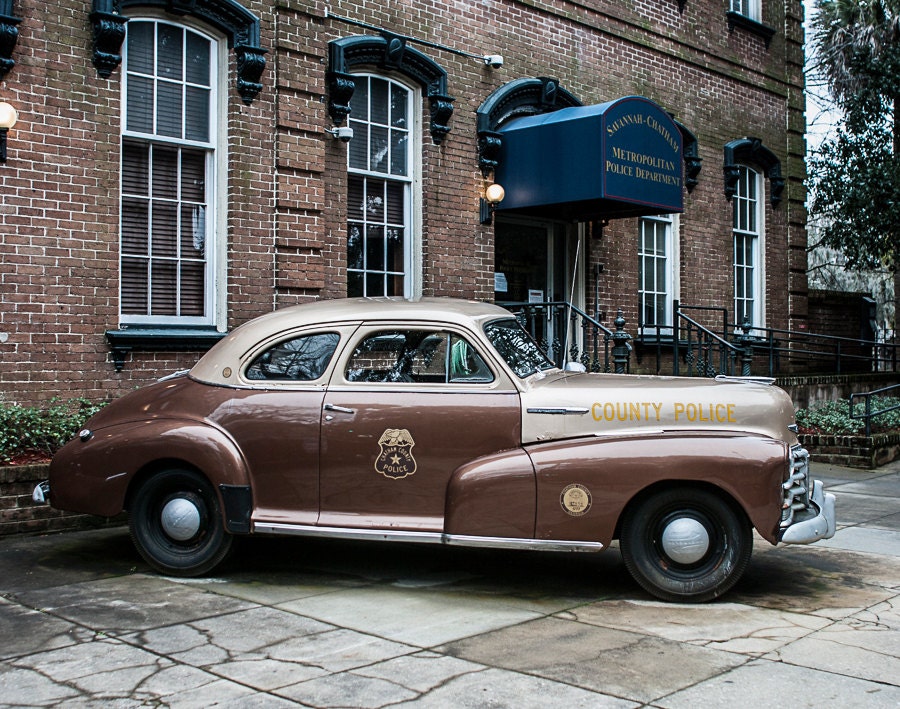 Classic Police Car Photography Chevy Coupe Photo Savannah