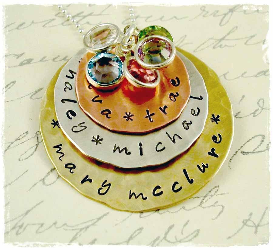 Personalized Mommy Necklace Mother's Day Hand Stamped