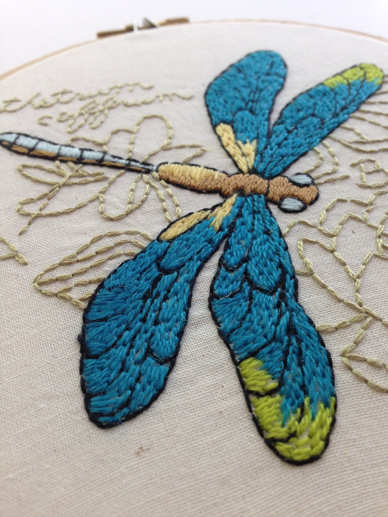 hand embroidery. dragonfly art. scientific by daisyeyeshandmade