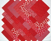 COUNTRY RED Prints 100% cotton Prewashed  5 inch Fabric Quilting Squares (#B/27A)