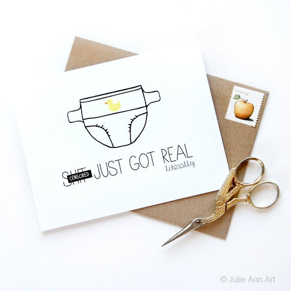 Funny New Baby Card New Baby Announcement Congratulations