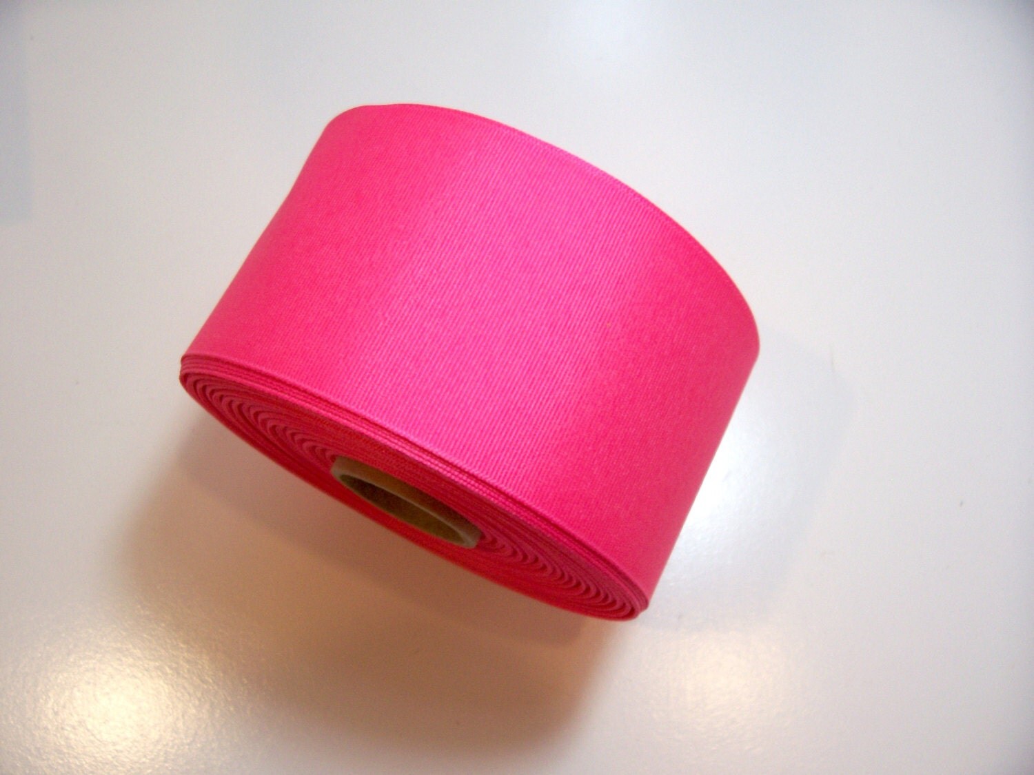 Wide Pink Ribbon, Neon Pink Grosgrain Ribbon 3 inches wide x 3 yards