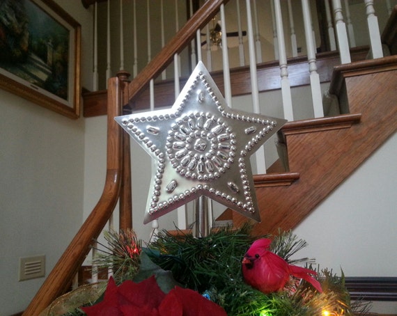 christmas tree topper tin star 9 inch country primitive by christmas tree topper tin star 9 inch country primitive by