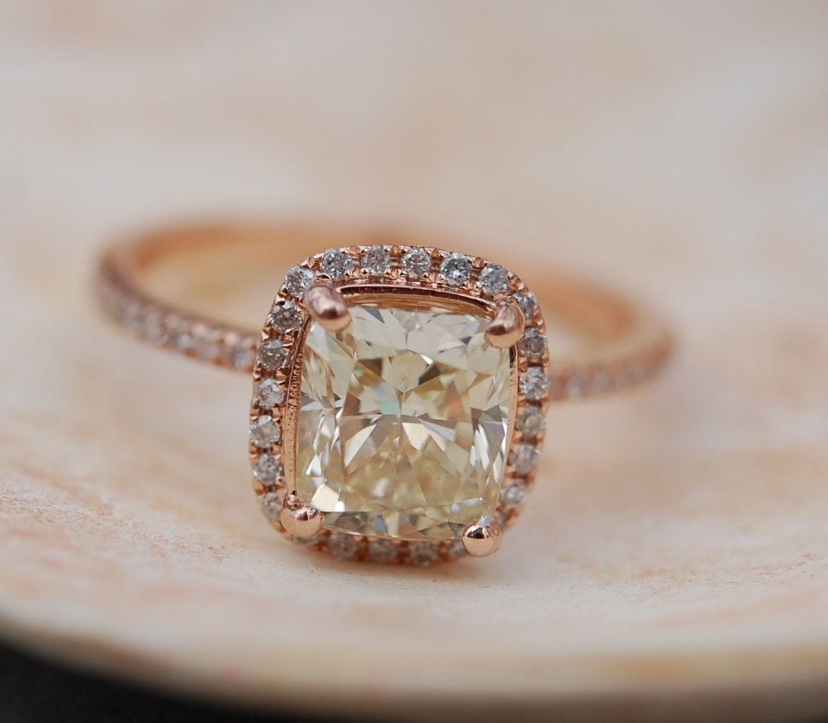 Yellow Diamond Engagement rings 2ct VVS2 Jasmine yellow diamond ring ...