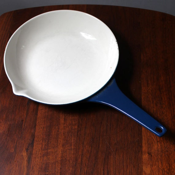Blue Copco Denmark enamel cast iron pan. Danish Modern
