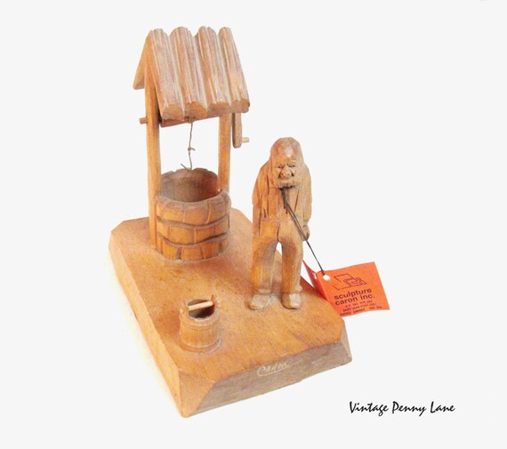 Handmade Quebec Folk Art Wood Carving by by VintagePennyLane