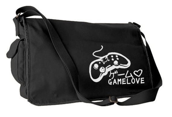 Game Love Messenger Bag cute gamer bag japanese katakana
