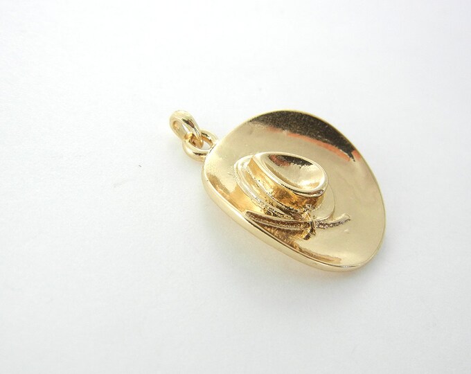 Gold-tone Cowboy Cowgirl Hat Pendant