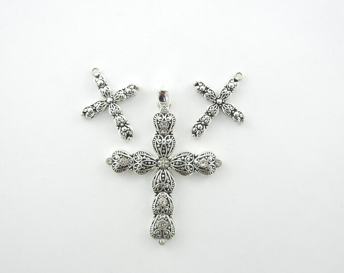 Set of Decorative Cross Pendant and Matching Charms