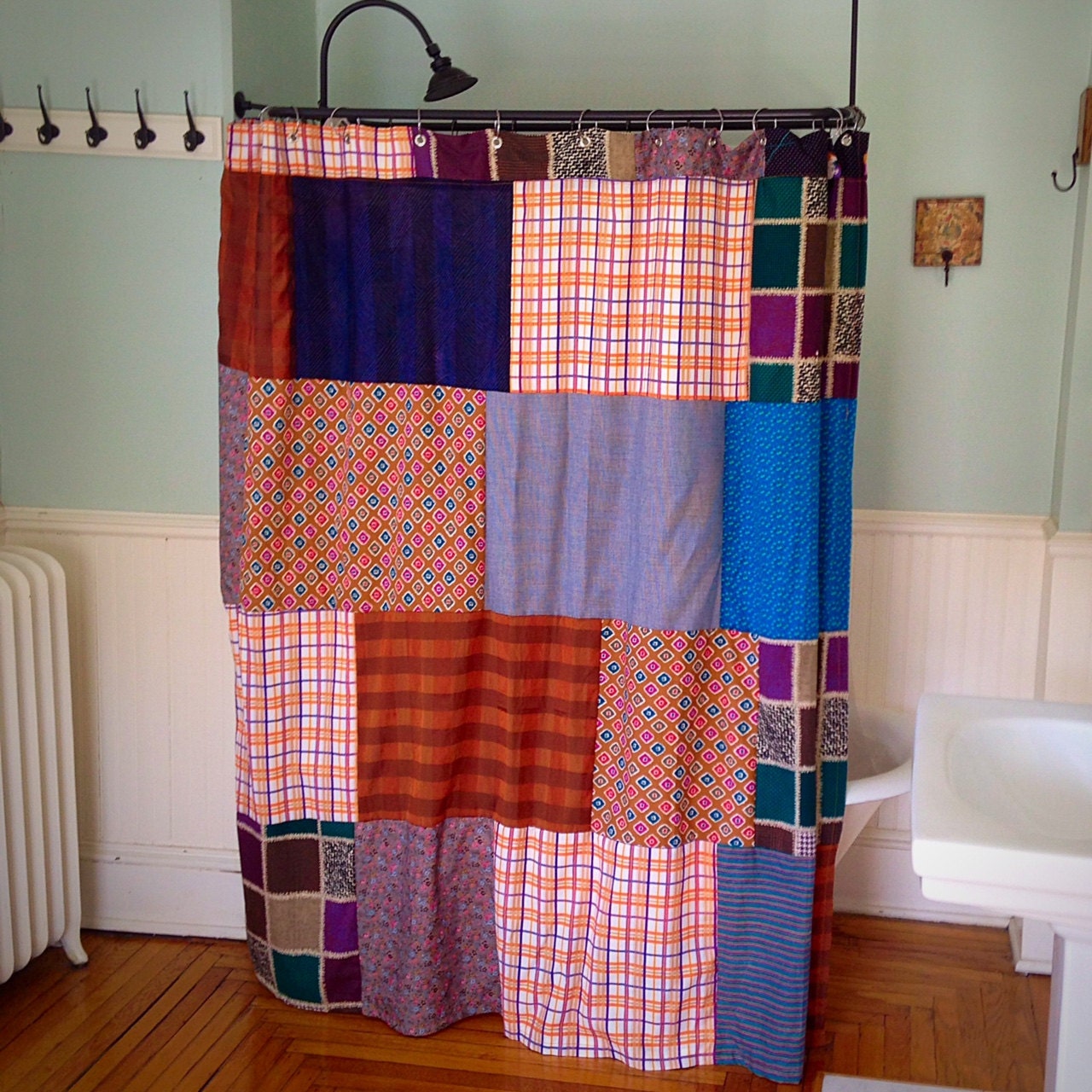  Patchwork Shower Curtain  by mercantilehome on Etsy