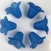 CLEARANCE Acrylic Beads 6 Bell Daisy Flower 5 Petal Frosted 18mm x 12mm Blue (1017luc18-03)os