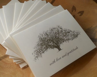 Personalized Oak Tree Thank You Cards - set of 25
