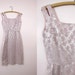 1960s Pale Tea Rose Satin Jacquard Cocktail Dress Size XS