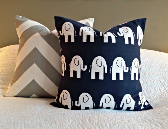 Elephant Pillow Cover Modern Navy Elephant fits a 20x20