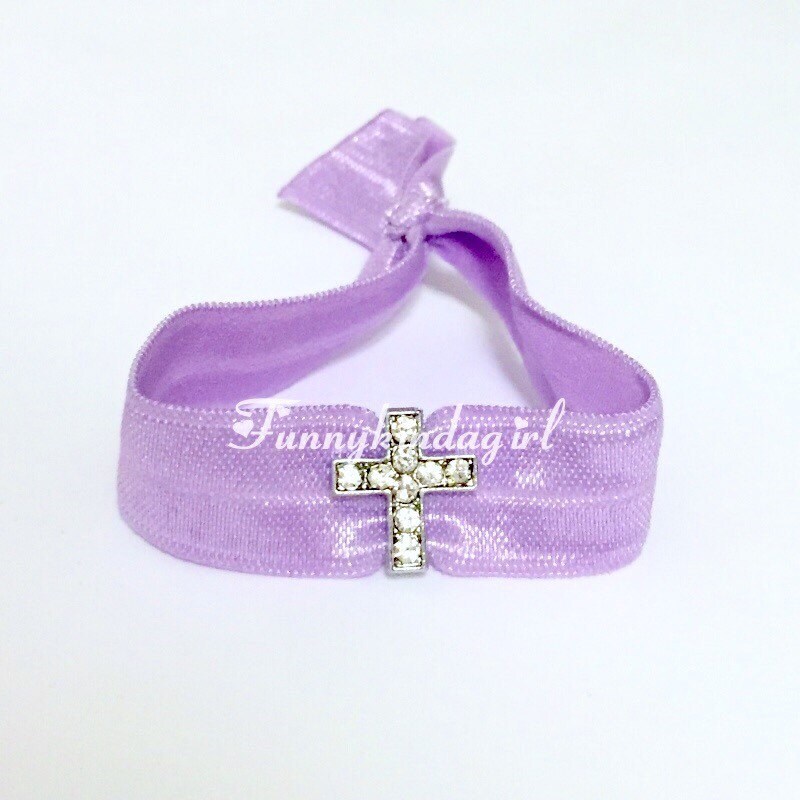 Cross Rhinestone Charm Elastic Bracelet Knotted by Funnykindagirl