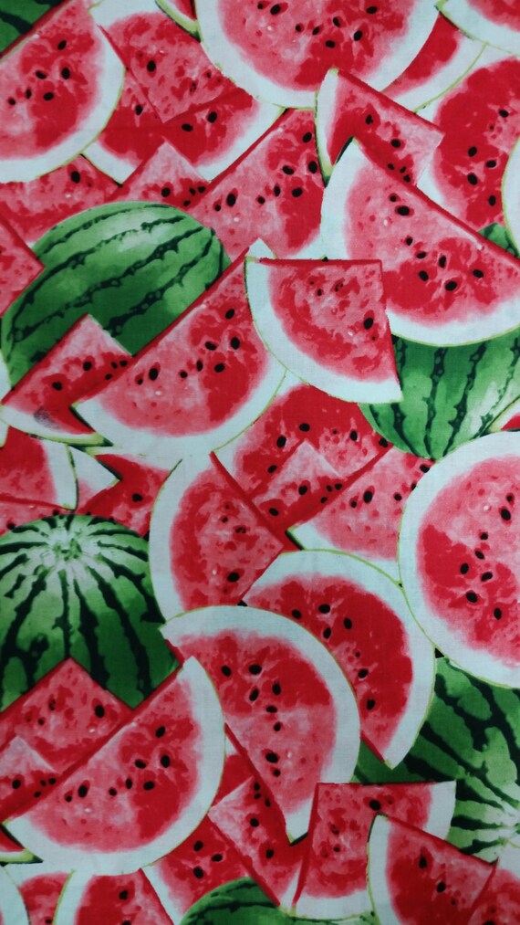 Cotton Fabric PACKED WATERMELON Novelty bright colors fabric