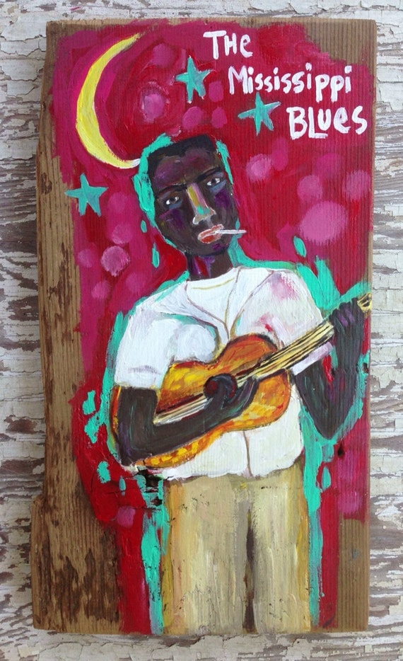 Folk Art Mississippi Blues by evesjulia12 on Etsy