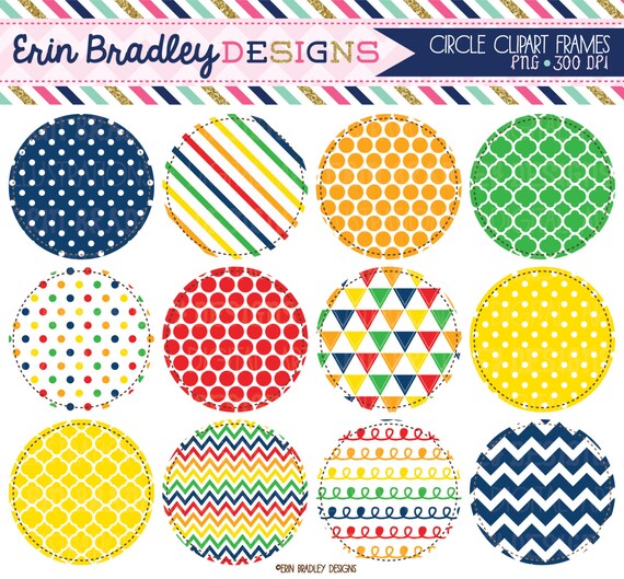 Primary Colors Clipart Circles Instant by ErinBradleyDesigns