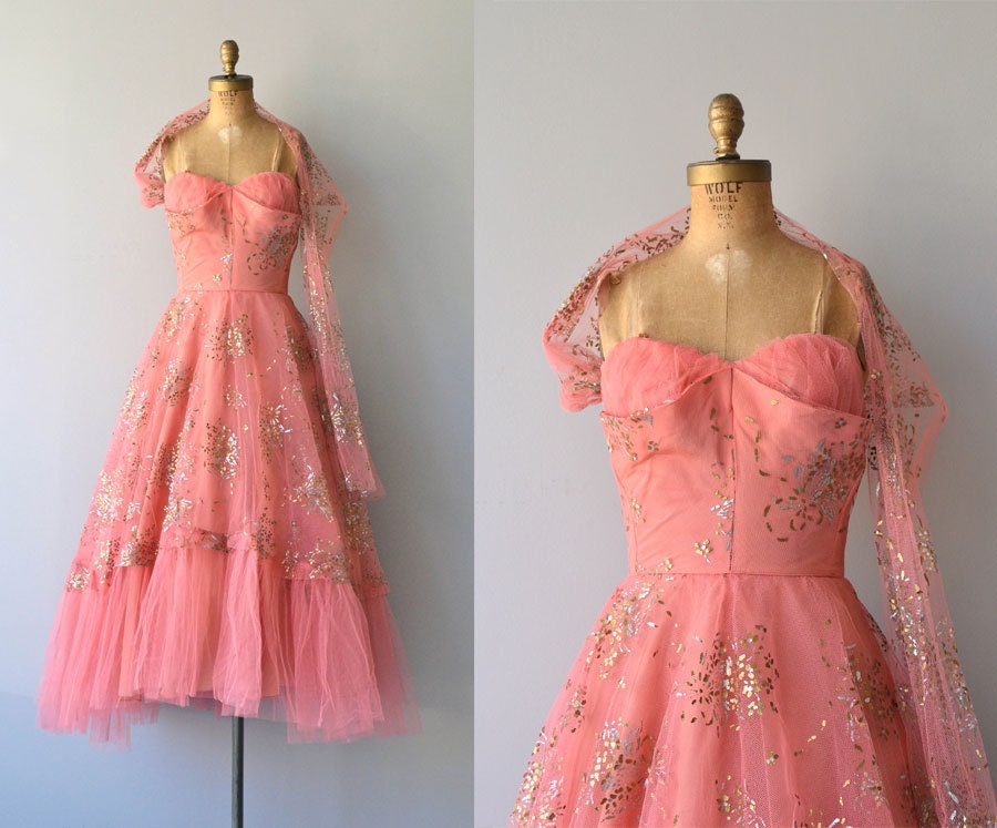 Fool's Gold dress vintage 1950s dress formal 50s dress