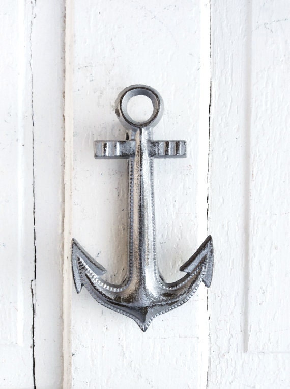 Nautical Door Knocker Anchor Door Knocker Antique Silver