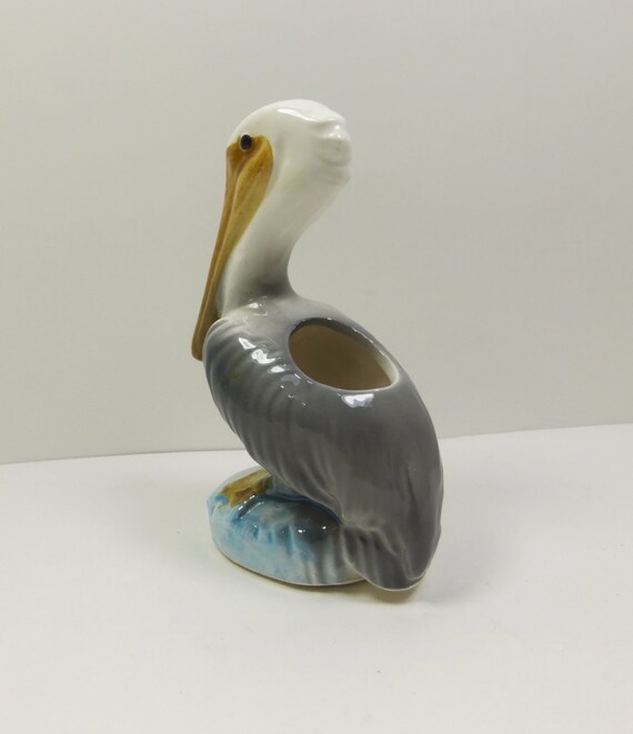 Small Porcelain Pelican Figurine Pelican Porcelain Planter