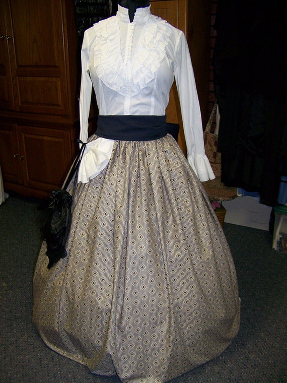 ColonialCivil WarVictoriancostume Long SKIRT for by civilwarlady