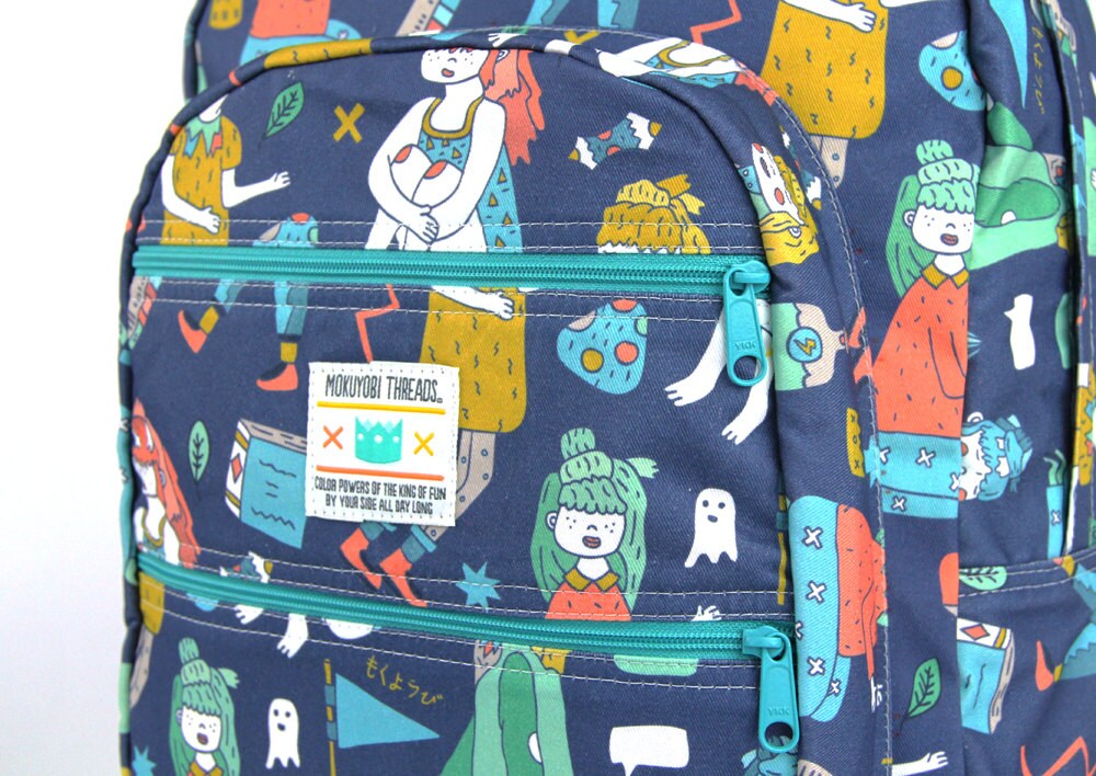Dreamer Print Big Pocket Backpack