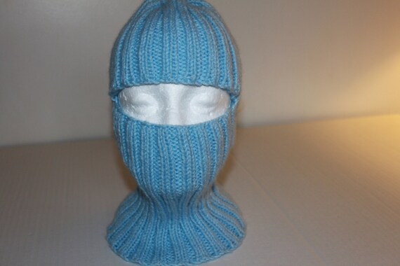 light blue ski mask