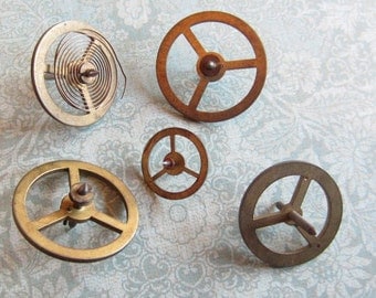 Vintage WATCH PARTS gears - Steampunk parts - m5 Listing is for all the watch parts seen in photos