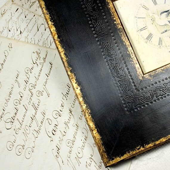 5x5 inch Wide Black and Gold Photo Frame Square