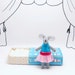 Pink blue felt mouse in a matchbox Nutcracker