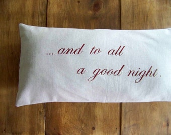 free shipping - and to all a good night christmas pillow / bed pillow / decoration / holiday home decor / bedroom / christmas decoration /