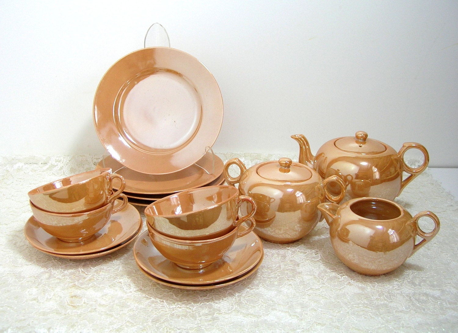 Golden Lusterware Tea Set Haute Juice