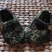 Camouflage Gold Star Crochet Baby Booties 6-9 Months