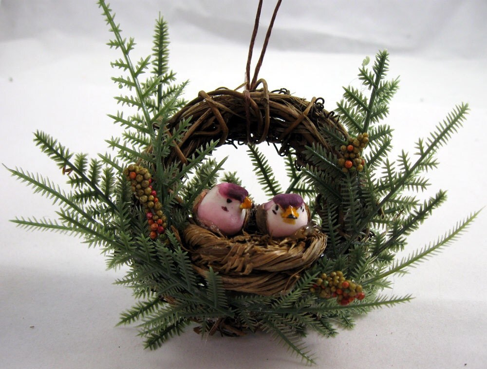 Birds in a Nest Christmas Ornament 501