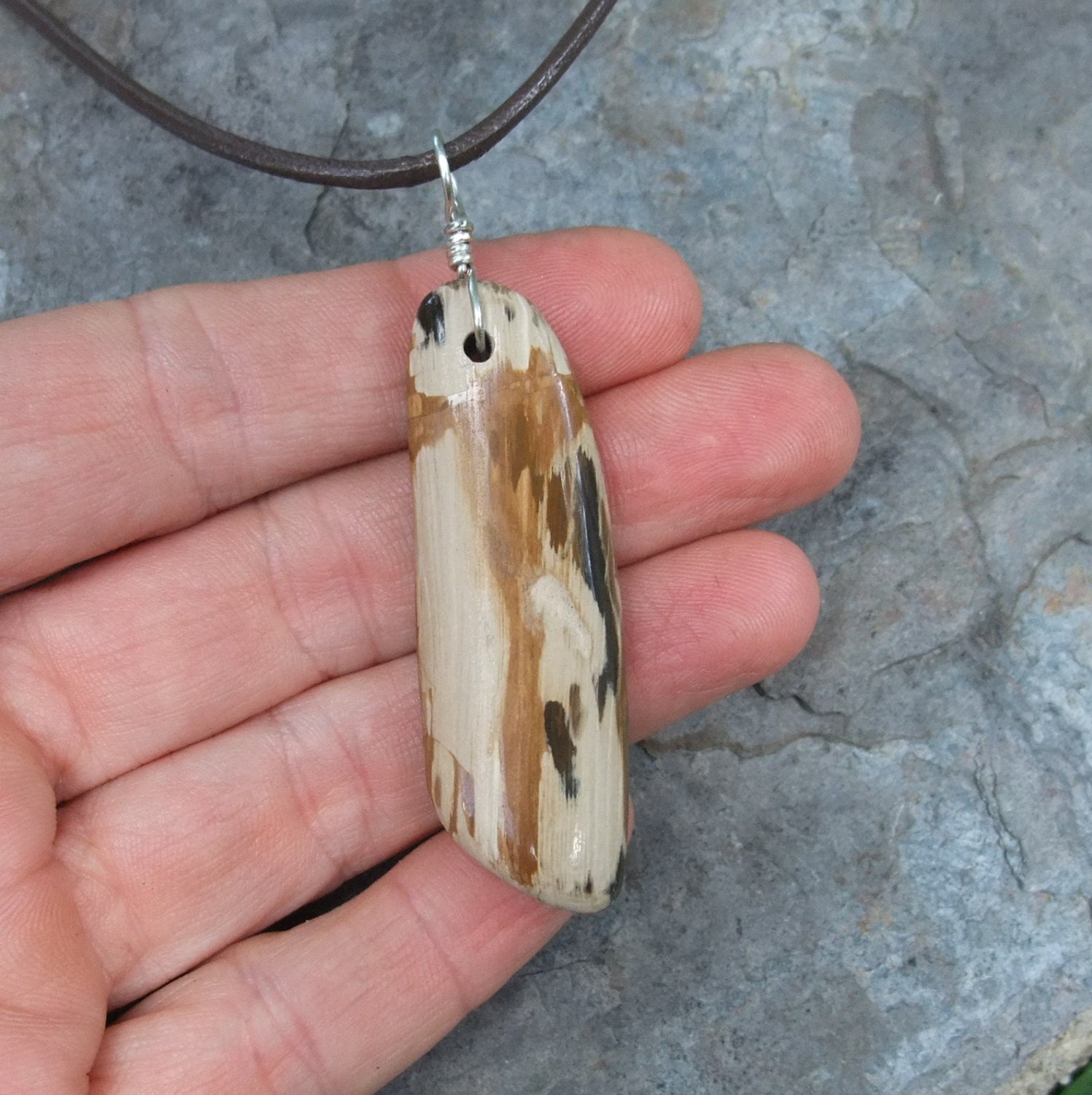 Petrified Wood pendant necklace jewelry by NaturesArtMelbourne