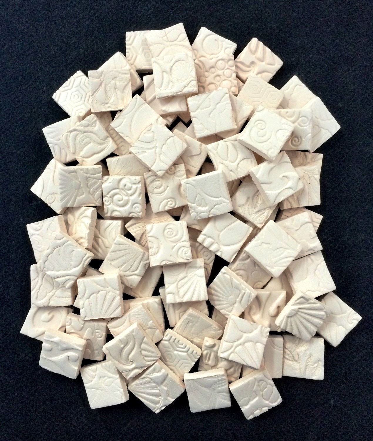 100 DIY Handmade SQUARE Tiles Bisque