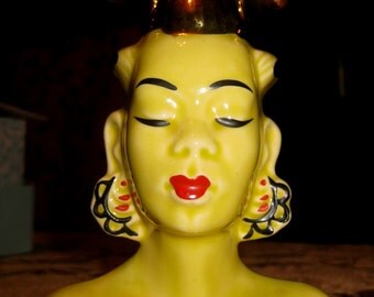 Stunning Mid Century Nubian African Style Head Vase